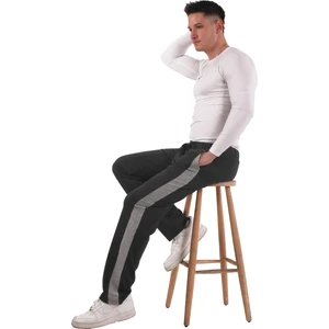 Asn Concept Erkek Yanı Beyazlı Antrasit Eşofman Altı (Büyük Beden Seçeneğiyle)