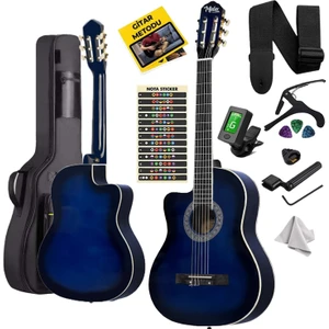 MGX-101BL Üst Kalite SOLAK Klasik Gitar Mavi Sap Ayarlı 4/4 Yetişkin