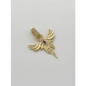 Arts Magazin Anka Kanatlı Göz Ajda Charm -Zirkon Taşlı ve Yakut Detaylı Şık Tasarım