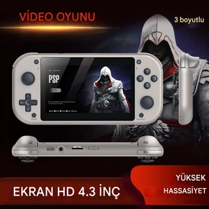 M17 Retro Atari, 4.3 Inç IPS Ekran, 64GB Taşınabilir Oyun Konsolu, Psp/ps1 N64 Oyunları ile 20000 Oyun