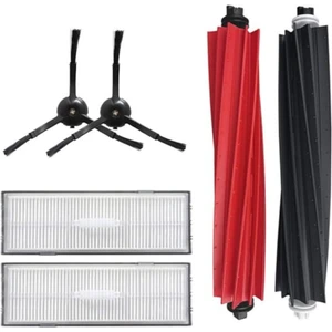 Roborock S8, S8 Plus, S8 Pro Ultra Uyumlu Fırça Hepa Filtre Mop Paspas Yedek Parça Seti-Siyah 6 Parça