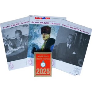 2025 Büyük Saatli Maarif Duvar Takvimi ve Atatürk Görselli Poster (11,5 x 16 Ebat-Kod:04)
