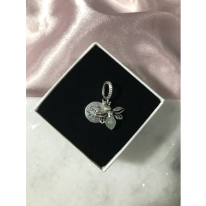 Pandora Charm Karanlıkta Parlayan Ateş Böceği Charm Çelik Kaplama