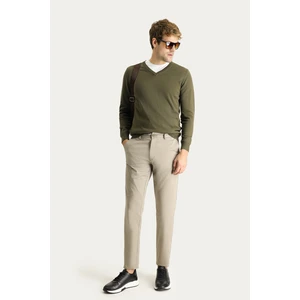 Slim Fit Dar Kesim Likralı Kanvas / Chino Pantolon