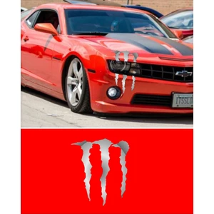 Sticker Usta Monster Pençe Far Araba Oto Sticker Etiket 02153