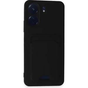 Xiaomi Poco C65 Uyumlu Arka Kamera Korumalı Kart Koyulabilen Silikon Kartlıklı Kılıf Kapak