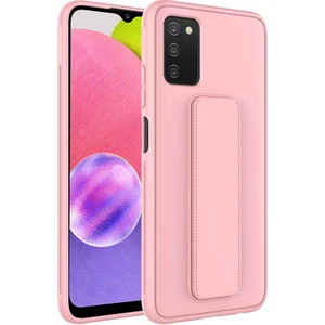 Samsung Galaxy A03S Kılıf Qstand Kapak-Pembe
