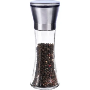 Cam ve Paslanmaz Çelik Kapaklı Manuel Karabiber, Baharat Öğütücü 19 cm