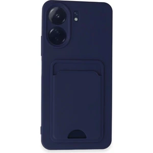 Xiaomi Poco C65 Uyumlu Arka Kamera Korumalı Kart Koyulabilen Silikon Kartlıklı Kılıf Kapak