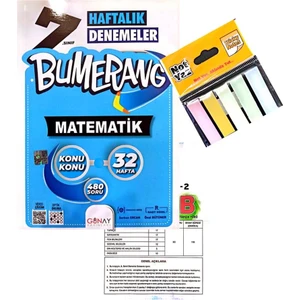 Günay Yayınları 7.sınıf Bumerang Matematik Deneme-Her Deneme 15 Soru-Toplam 480 Soru
