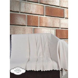 Mat Desenli Şönil Krem Çift Taraflı Koltuk Çekyat Örtüsü Şalı