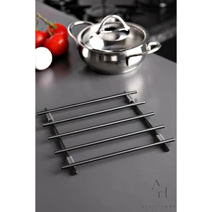1.kalite Siyah Nihale Çaydanlik Tencere Altılığı Çelik Demir Nihale Lampling Kare Metal Altlık