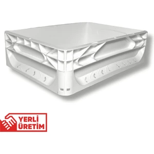 1.Kalite Beyaz Hamur Pasası 40x30x12 cm - Gıdaya Uygun Plastik Kasa Hamur Kasası 12 Litre