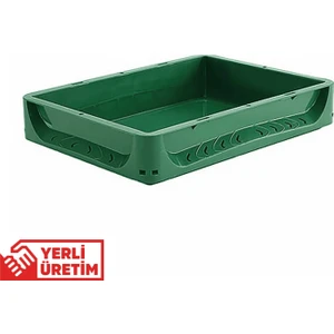 1.Kalite Yeşil Hamur Pasası 40x30x7.5 cm - Gıdaya Uygun Plastik Kasa Hamur Kasası 7 Litre