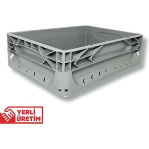 1.Kalite Gri Hamur Pasası 40x30x12 cm - Gıdaya Uygun Plastik Kasa Hamur Kasası 12 Litre