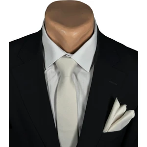 Ekru Kuşgözü Kravat & Mendil