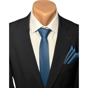 İndigo Kuşgözü Kravat & Mendil