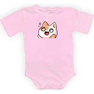 Mnk Baby & Kids Gözleri Parlayan Kedi Baskılı Bebek Body Zıbın Çıtçıtlı Badi