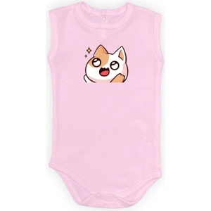 Mnk Baby & Kids Gözleri Parlayan Kedi Baskılı Bebek Body Zıbın Çıtçıtlı Badi