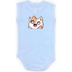 Mnk Baby & Kids Gözleri Parlayan Kedi Baskılı Bebek Body Zıbın Çıtçıtlı Badi