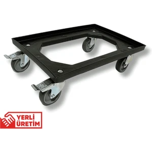 Profesyonel Siyah Taşıma Arabası 2 Teker Frenli 300 kg | 60X40 cm | Döner Tekerli Mekanizma