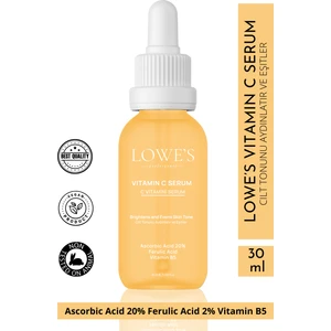 Cilt Lekelerine Karşı Etkili Parlatıcı Vitamin C Serum, Glutatyon, Ferulik Asit ve %20 Askorbik Asit