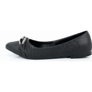 Aktaş Ayakkabı Kadın Siyah Içi Yumuşak Taş Detaylı Babet Ayakkabı