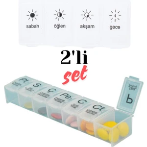 Günlük ve Haftalık İlaç Kutusu Seti ilaç Kutusu Düzenleyici Günlük Haftalık Ilaç Saklama Kutusu