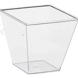 Şeffaf Düz Desen Sunum Kasesi 20'li 7x7 cm Parti ve Doğum Günü Tatlı Servis Seti