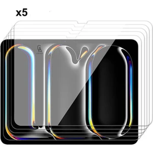 iPad Pro 13 Inç 2024 M4 (A2925-A2926) Uyumlu Temperli Kırılmaz Cam Ekran Koruyucu 5 Adet