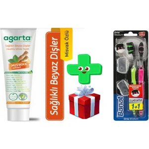 Agarta Doğal Misvak Özlü Diş Macunu 100 ml - Banat Deep Clean 1 + 1 Diş Fırçası