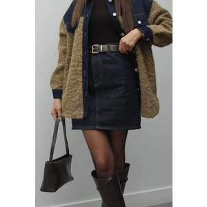 Mavi Kısa Denim Etek