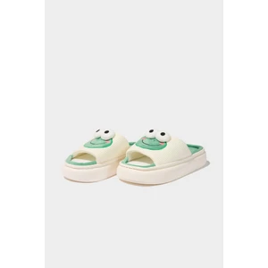 Kadın Hayvan Figürlü Düz Taban Ev Terliği E2278AX24WN