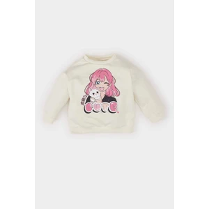 Kız Bebek Bisiklet Yaka Baskılı Sweatshirt E2948A525SP