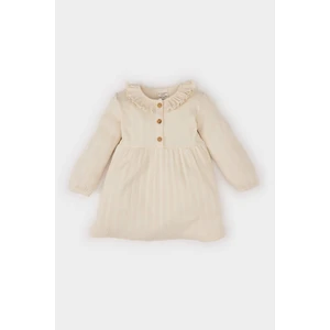 Kız Bebek Fırfırlı Yaka Uzun Kollu Fitilli Kaşkorse Elbise D9574A525SP