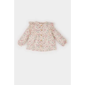 Kız Bebek Bisiklet Yaka Çiçekli Twill Uzun Kollu Gömlek E2786A525SP