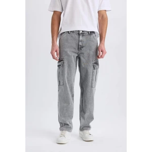 Relax Fit Rahat Kesim Kargo Cepli Geniş Paça Jean Pantolon D7263AX25SP