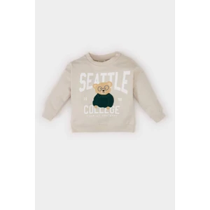 Erkek Bebek Bisiklet Yaka Baskılı Sweatshirt E0282A525SP