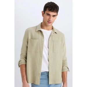 Regular Fit Basic Düz Uzun Kollu Gömlek D8876AX25SP