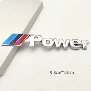 M Power 3D Gümüş Metal Stıcker Bmw Güç Rozet Araba Aksesuar