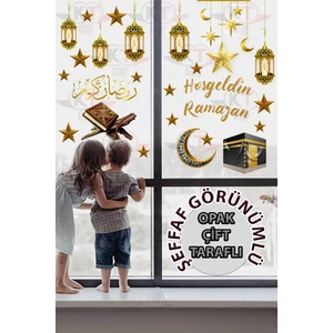 Kt Grup Ramazan Ayı Temalı Çift Taraflı Cam Duvar Süsleri Hoşgeldin Ramazan Sticker Seti