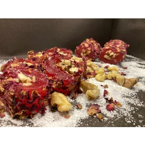 Lokum Evi Nar Aromalı-Ceviz Dolgulu-Gül Yaprağı Kaplı Lokum 500 gr