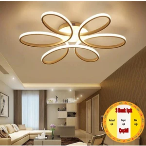 Minel Dekor LED Lıghtıng Minel Dekor Papatya Model Tavan Lambası, Modern Aydınlatma, Dekoratif 3 Renkli Işık