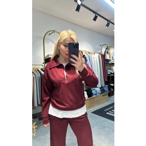 Bordo Modal Kumaş Eşofman Takım
