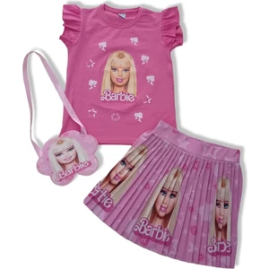 Barbie Etekli Çantalı Kız Çocuk Takım Yazlık