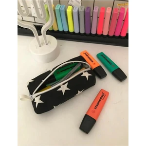 Kalemlik Yıldızlı Geniş Kalem Kutusu Kalemlik Makyaj Çantası Çok Amaçlı Organizer