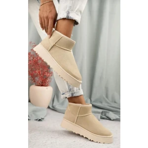 Bags Shoes Kuum London K11Y02 Kadın Içi Tüylü Kalın Tabanlı Kısa Boy Ug Bot