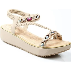 Bags Shoes Guja 24Y121-3 Kadın Dolgu Taban Taşlı Sandalet