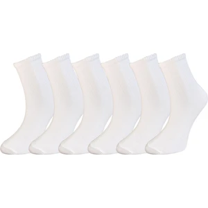 Silk Step 6'lı Paket Kadın, Beyaz Günlük Kolej - Spor -Tenis Çorabı (6 Çift Beyaz)