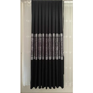 Fon Dünyası Pano Fon Perde Siyah Gümüş(Tek Kanat)